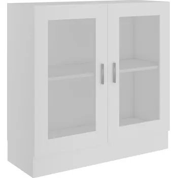 Knihovna Bílá prosklená knihovna, 82,5 x 30,5 x 80 cm