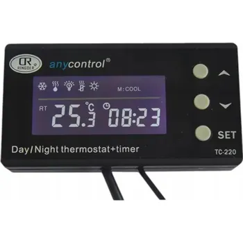 Ringder TC-220 elektronický termostat s časovačem 2v1 LCD 220V pro terárium