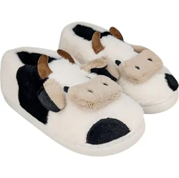 Dámská obuv Dámské Pantofle plné kravských teplých plyšových Bamboše zimní pantofle 38