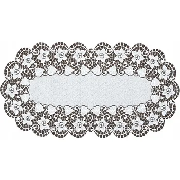 ubrus MG 22194 SERVIETKA běhoun OVÁL žakárová 60x120 BÍLÁ pol