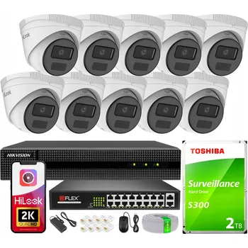 Bezpečnostní kamera IP kamerový systém Hikvision pro rozšíření, 10 kamer 4Mpx, 16kanálový rekordér, 2TB HDD