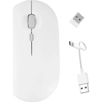 Myš Bezdrátová myš Alogy ergonomická, dobíjecí, 1600 DPI, bílá