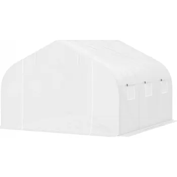 Skleník Fóliový skleník 3,5 x 3 x 3 m s UV ochranou | bílý