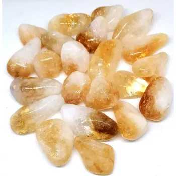 Přírodní kámen Citrín tromlovaný s křemenem v AA kvalitě větší