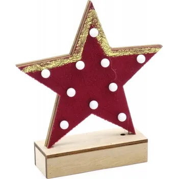 Obraz Vánoční dekorace Hvězda dřevěná LED 20 x 18 cm
