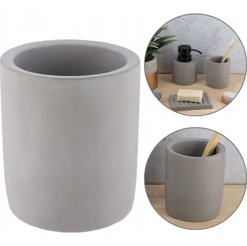 Držák na kartáček KELÍMEK DO KOUPELNY NA KARTÁČKY A PASTU NA ZUBY BETONOVÝ ŠEDÝ MODERNÍ