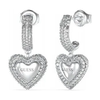 Náušnice Dámské Náušnice Guess stříbrné zirkon srdce