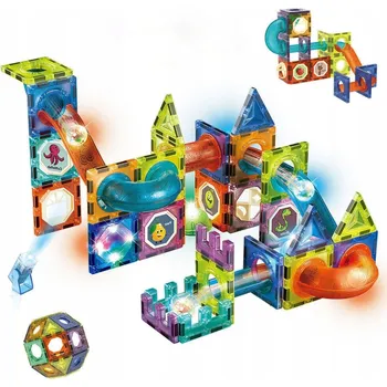 ostatní stavebnice MAGNETICKÉ STAVEBNICE PRO DĚTI. HRAČKA PRO KREATIVNÍ 3D MONTÁŽ