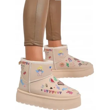 Dámská zimní obuv BÉŽOVÉ DÁMSKÉ SNĚHULE CALLISTO ANGELICO 38