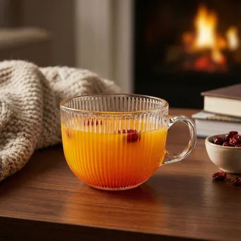 Skleněný hrnek Tadar Jumbo Paski 450 ml