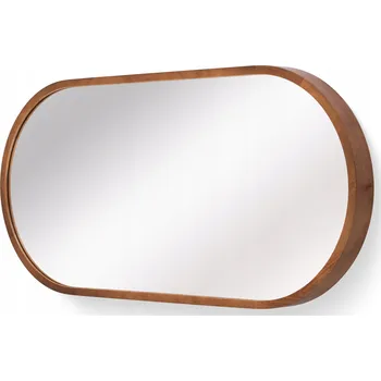 Zrcadlo Zrcadlo do koupelny na stěnu LEJA oválné dřevěné RUSTIKAL 100x38 STYLOVÉ