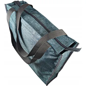 Kabelka ŠIROKÁ NÁKUPNÍ TAŠKA na zip PROSTORNÁ MODRÁ JEANS ODOLNÁ