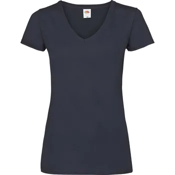 Pánské tričko TRIČKO trička FRUIT OF THE LOOM VW s výstřihem do V, tmavě modrá, XXL