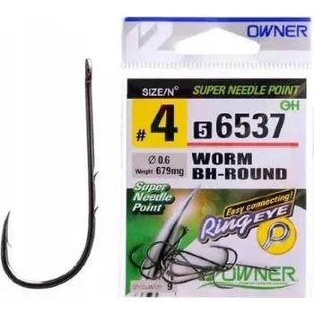 Rybářský háček Háčky Owner 56537 Worm BH-Round, plovoucí, s protihrotem, 10 ks