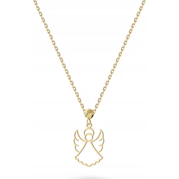 Přívěsek ZLATÝ NÁHRDELNÍK ŘETÍZEK ryzost 585 Jemný Přívěsek Andílek 14k