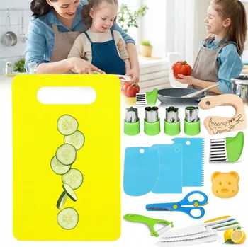 Kuchyňský nůž Sada na vaření pro děti nože kuchyňské formičky prkénko 17 ks vaření