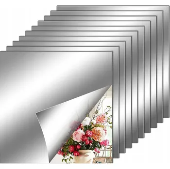 Zrcadlo SAMOLEPICÍ ZRCADLOVÉ SAMOLEPKY ZRCADLO SAMOLEPICÍ OBKLADY 10 KS