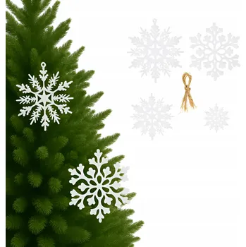 Vánoční dekorace OZDOBY NA STROMEK SNĚHOVÉ VLOČKY BÍLÉ DEKORACE VÁNOČNÍ STROMEK 36 ks