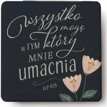 Kosmetické zrcátko Kapesní zrcátko Szaron Všechno mohu v Kristu bílé