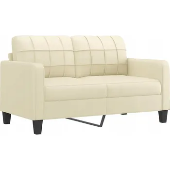 Pohovka Krémová dvoumístná pohovka z umělé kůže 158 x 77 x 80 cm