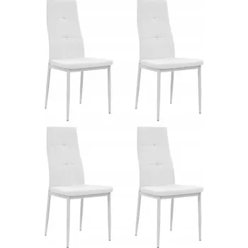 Jídelní židle Jídelní židle s dřevěným rámem a ocelovými nohami, bílá, 43x43,5x96 cm