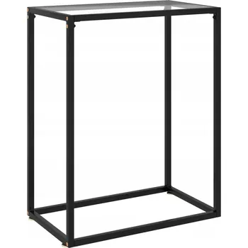 Konferenční stolek Konzolový stolek průhledný 60 x 35 x 75 cm, tvrzené sklo, ocel s práškovým nástřikem