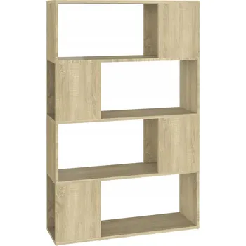 Knihovna Regál na knihy, dělicí stěna, 80x24x124,5 cm, dub sonoma