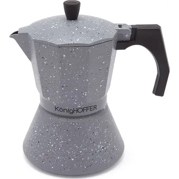 Moka konvice KONIGHOFFER GREY STONE MARBLE hliníkový tlakový kávovar na 6 šálků espressa (6 tz)