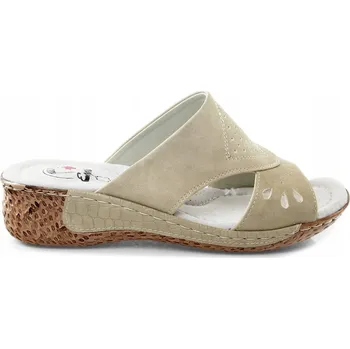 Dámské sandále Nazouváky nemocniční koturn béžové 41