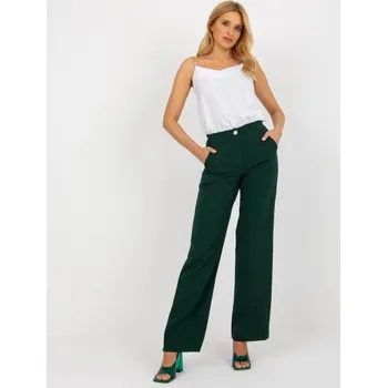 Dámské kalhoty Dámské kalhoty s kapsami ADELYN tmavě zelené