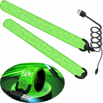 REFLEXNÍ PÁSKA NA RUKU SVÍTÍCÍ LED VODĚODOLNÁ NA KOLO BĚHÁNÍ 2 KS