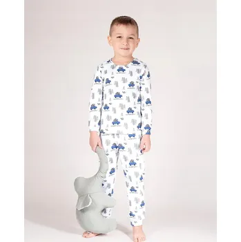 Chlapecké pyžamo Chlapecké pyžamo s dlouhým rukávem medvídek v autě Nicol, vel. 110