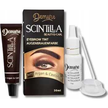 Barva na řasy a obočí Zestaw Henna Do Brwi i Rzes Hnědá krémová henna na obočí a řasy s arganovým olejem