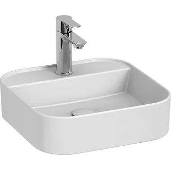 JIKA Astra - umyvadlová mísa, čtvercová, s armaturní deskou, bez přepadu (H818361...1111) Barva: Černá matná