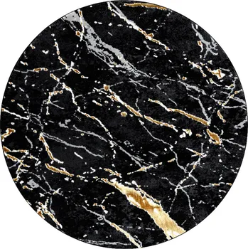 Koberec Dywany Łuszczów Kusový koberec Allure 1963 black/gold kruh Rozměry koberců: 200x200 (průměr) kruh