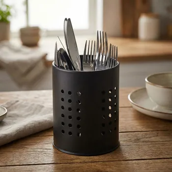 Kulatý stojan na kuchyňské náčiní Tadar Dot 11,5 x 15 cm černý