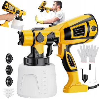 Stříkací pistole STŘÍKACÍ PISTOLE NA MALOVÁNÍ 3 REŽIMY STŘÍKÁNÍ 850W ŽLUTÁ