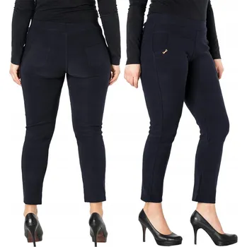 Dámské kalhoty Elegantní dámské společenské cigaretové kalhoty s vysokým pasem F881-2 XL/XXL