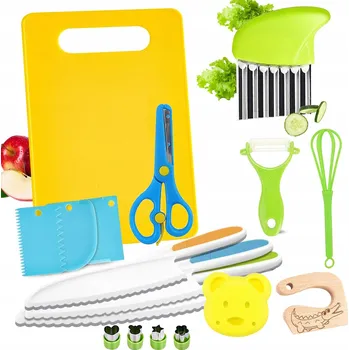 Kuchyňský nůž BEZPEČNÁ SADA KUCHYŇSKÝCH NOŽŮ PRO DĚTI 17 DÍLŮ