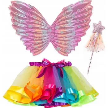 Karnevalový kostým Kostým Motýla pro Dívky 3-10 Let Tylová Sukýnka Křídla Hůlka