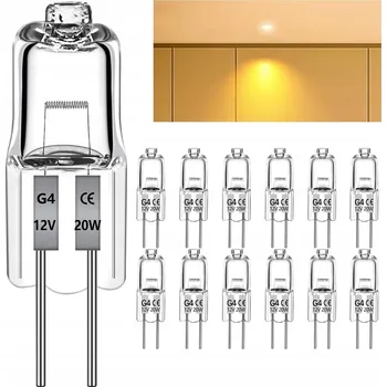 Žárovka HALOGENOVÁ ŽÁROVKA G4 20W 2700K 12V FILAMENT 12 ks
