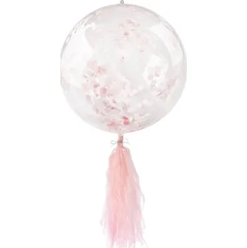 Balónek Balónek s konfetami a třásněmi Arpex růžový