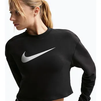 Dámská mikina Dámská tréninková mikina Nike Pro Dri-Fit Crew Neck black/metallic silver/white