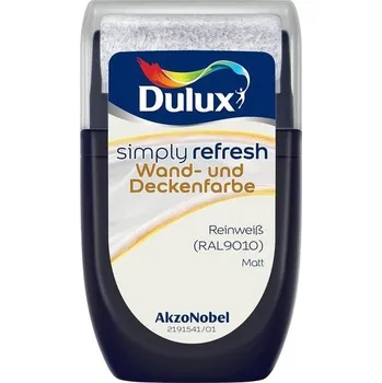 Kouřovod Dulux Simply Refresh barva na stěnu a strop čistá bílá RAL9010 Tester 30 ml