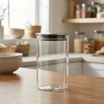 Dóza na potraviny Skleněná nádoba na potraviny TADAR KIMI s víkem 1 l