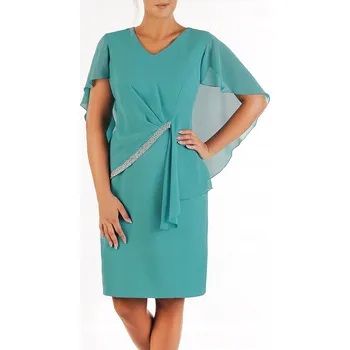 Dámské šaty Carla Moreno koktejlové šaty klasického střihu, midi délka, velikost 42