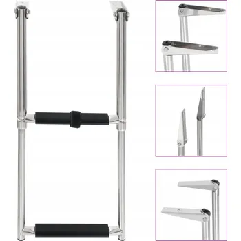 Žebřík Palubní žebřík se 2 stupni, skládací, ocel