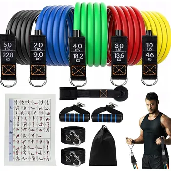 5 ks Odporové gumy expandery sada pro cvičení rehabilitaci úchyt