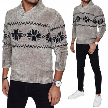 Pánský svetr DStreet svetr wx2269 béžový s výstřihem do V, velikost XL