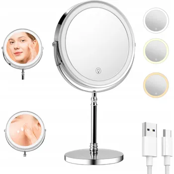 Kosmetické zrcátko 10X ZVĚTŠUJÍCÍ KOSMETICKÉ ZRCÁTKO OBOUSTRANNÉ PRŮMĚR 8 PALCŮ